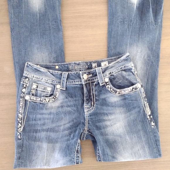 MISS ME SIZE 28 BOOTCUT ONLY ONCE.. LOTS OF BLING💞💞💞 - Picture 2 of 9